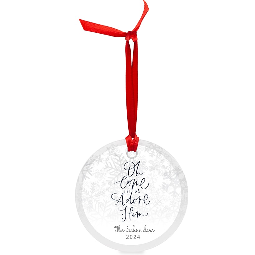 Personalized Christmas Lyric Glass Ornament