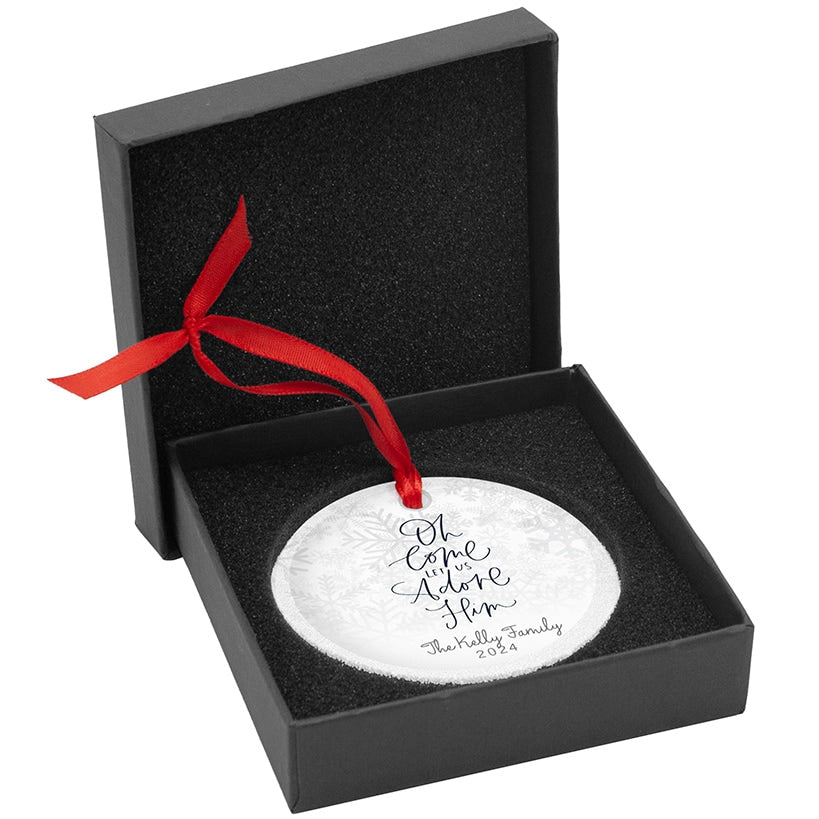 Personalized Christmas Lyric Glass Ornament