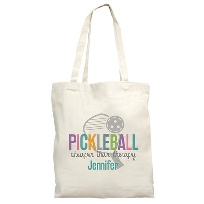 Personalized Pickleball Cheaper Than Therapy Canvas Tote Bag