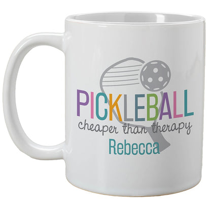 Personalized Pickleball Cheaper Than Therapy Coffee Mug