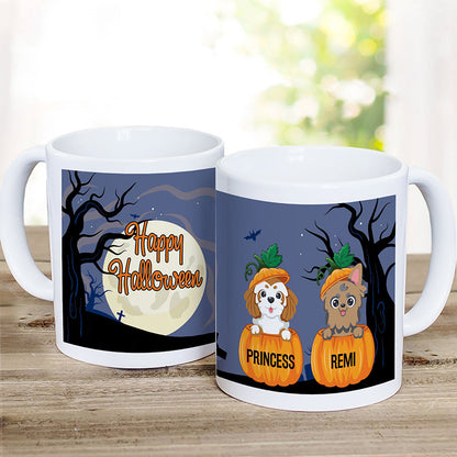 Personalized Pumpkin Pets Halloween Mug 11 oz White Ceramic