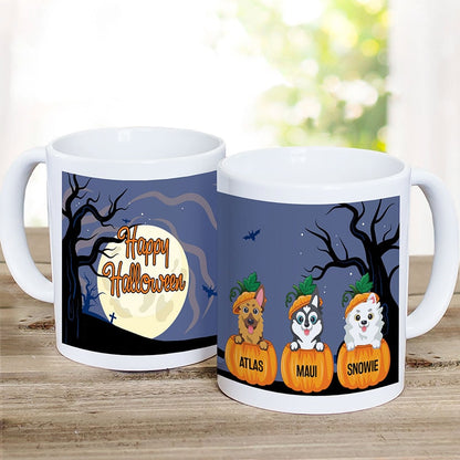 Personalized Pumpkin Pets Halloween Mug 11 oz White Ceramic