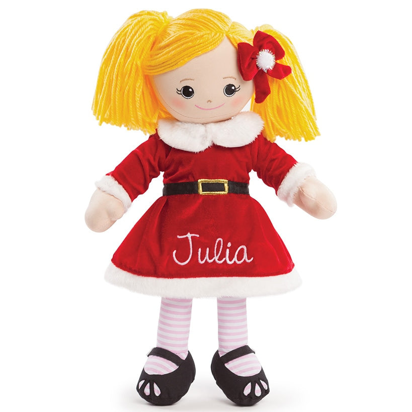 Personalized Santa Dress Christmas Rag Dolls