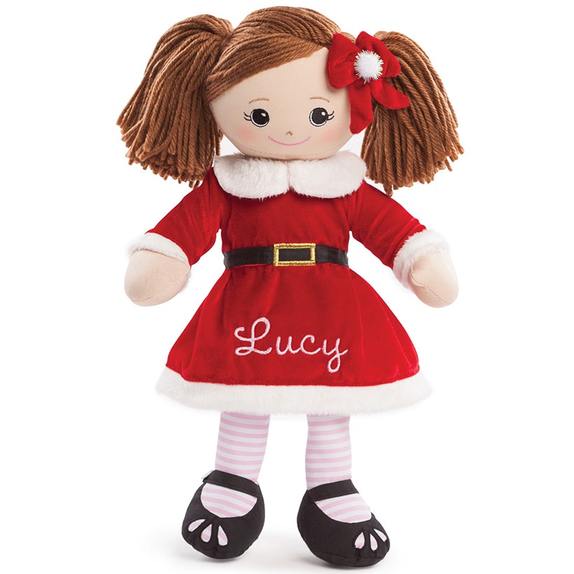 Personalized Santa Dress Christmas Rag Dolls