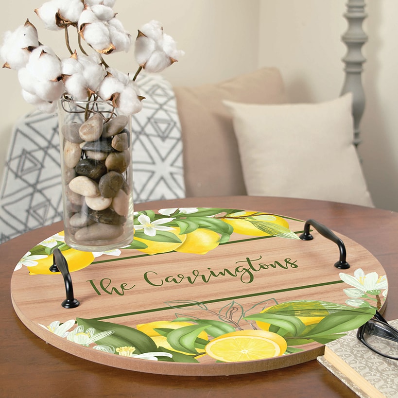 Personalized  Round Tray with Handles#select-tray_lemons