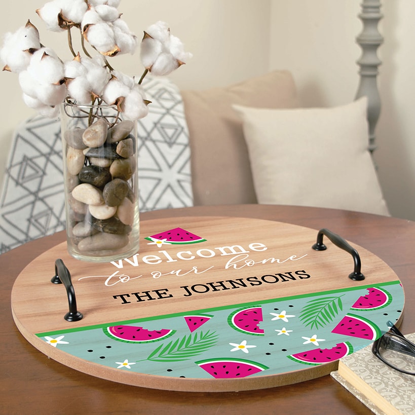 Personalized  Round Tray with Handles#select-tray_watermelon