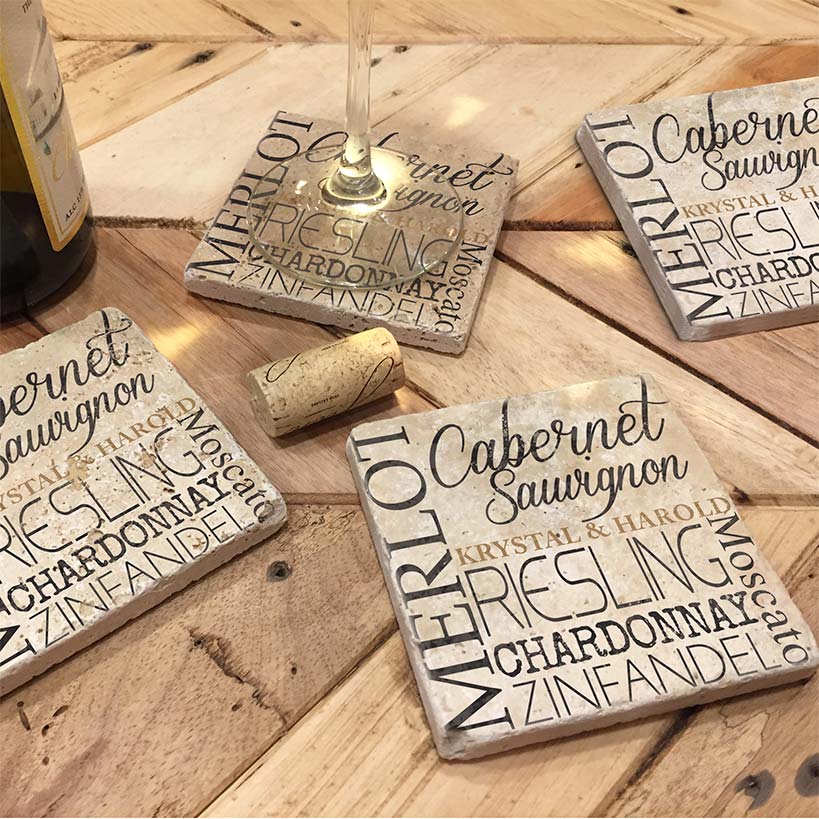 Personalized Set of 4 Coasters