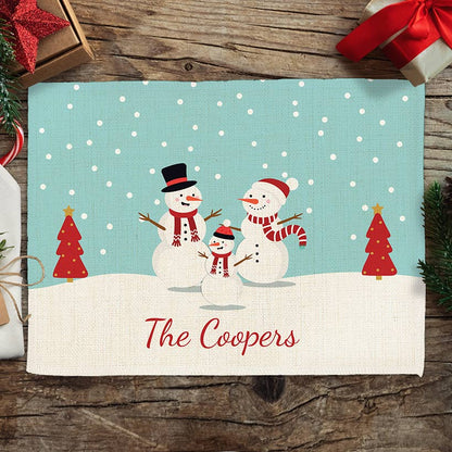 Personalized Snowman Family Placemat