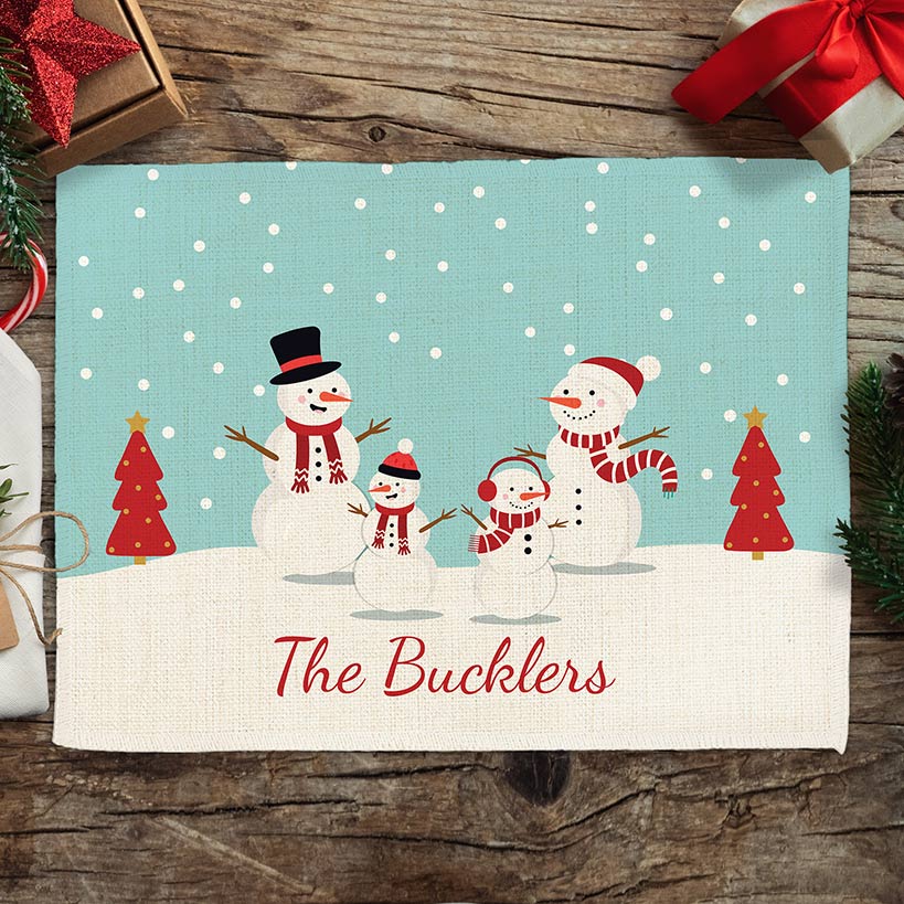 Personalized Snowman Family Placemat