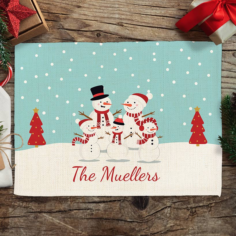 Personalized Snowman Family Placemat