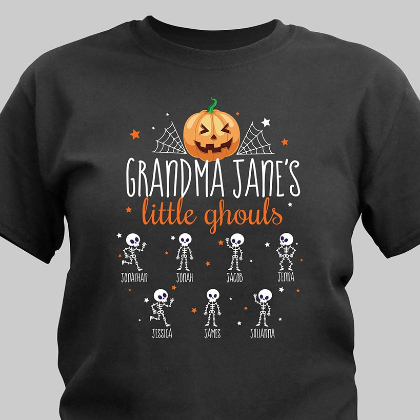 Personalized Grandma's Little Ghouls Skeletons T-Shirt#select-size_4x