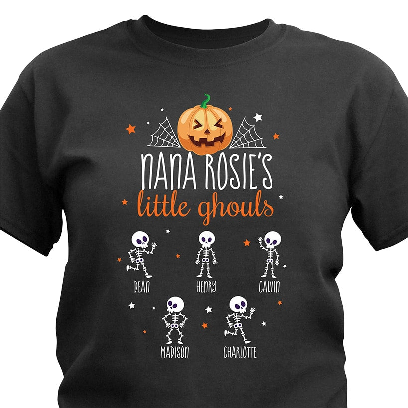 Personalized Grandma's Little Ghouls Skeletons T-Shirt