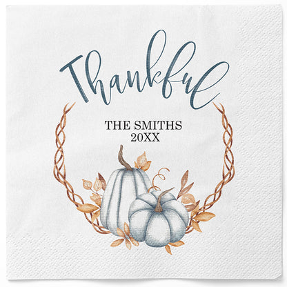 Personalized Thanksgiving Thankful Napkins