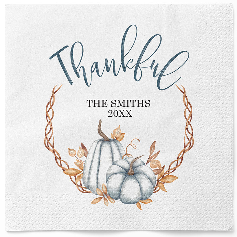 Personalized Thanksgiving Thankful Napkins#select-count_100-ct.