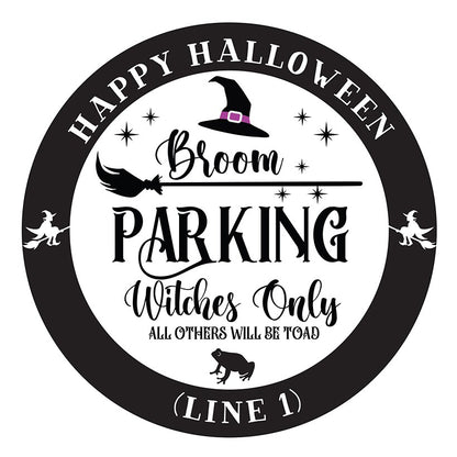 Personalized Halloween Broom Parking Wall Sign