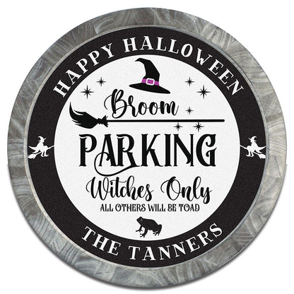 Personalized Halloween Broom Parking Wall Sign