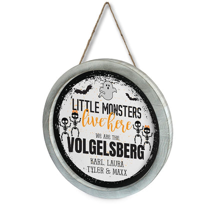 Personalized Halloween Wall Sign Little Monsters