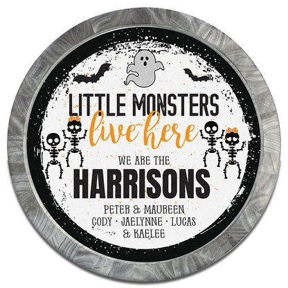 Personalized Halloween Wall Sign Little Monsters