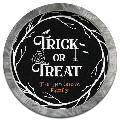 Personalized Halloween Trick or Treat Wall Sign