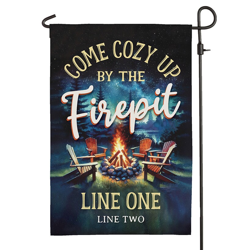 Personalized Welcome to Our Firepit Garden Flag