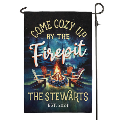 Personalized Welcome to Our Firepit Garden Flag