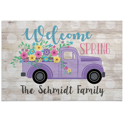Personalized Welcome Spring Truck Doormat