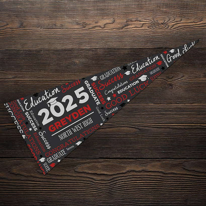 Personalized Word Art Felt Pennant Banner Flag