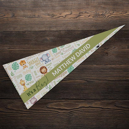 Personalized Word Art Felt Pennant Banner Flag