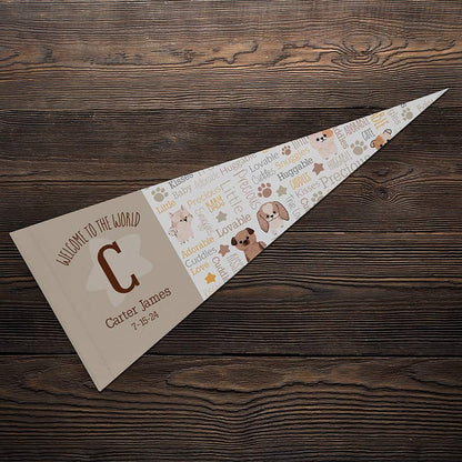 Personalized Word Art Felt Pennant Banner Flag