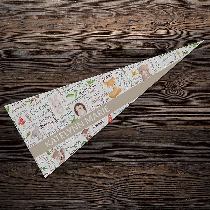 Personalized Word Art Felt Pennant Banner Flag