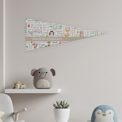 Personalized Word Art Felt Pennant Banner Flag
