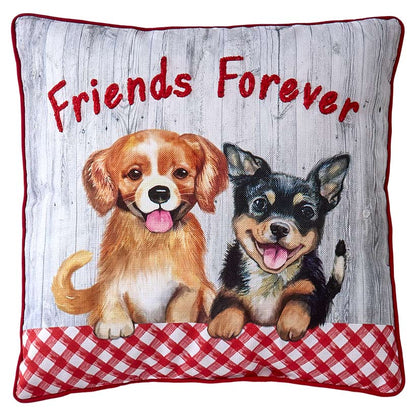 Summertime Pet Embroidered Decorative Pillow