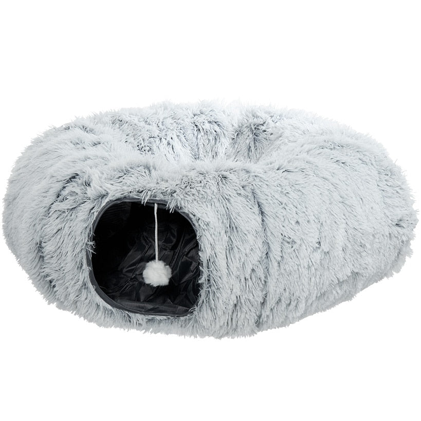 Round Cat Tunnel with Soft Cat Bed Non-Slip Versatile Configurations