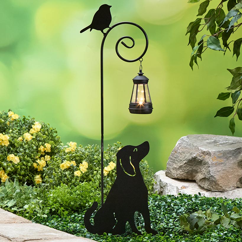 Cat Or Dog Silhouette Stake With Solar Lantern#select-pet_dog