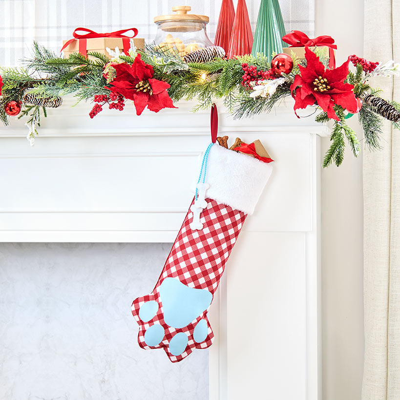 Cat & Dog Pet Themed Tree Skirt or Stocking#select-item_paw