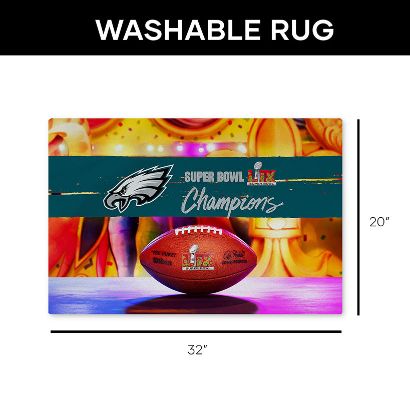 Philadelphia Eagles NFL 2025 Super Bowl LIX Parade Washable Rug#select-size_20-x-32-rug