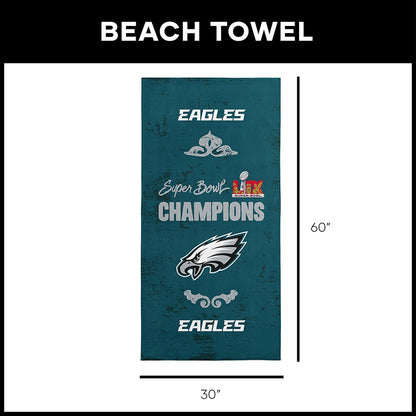 Philadelphia Eagles NFL 2025 Super Bowl LIX Jumbo Beach Towel