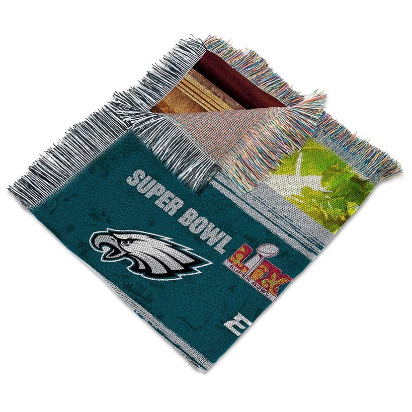 Philadelphia Eagles NFL 2025 Super Bowl LIX Woven Tapestry Blanket