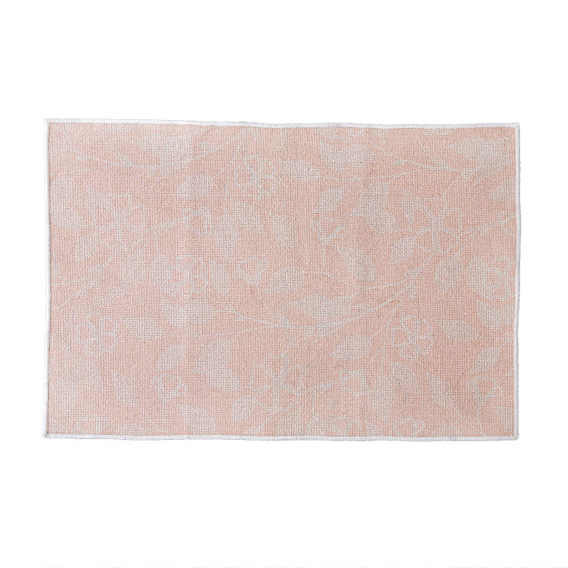 Pink Floral Machine Washable Rugs