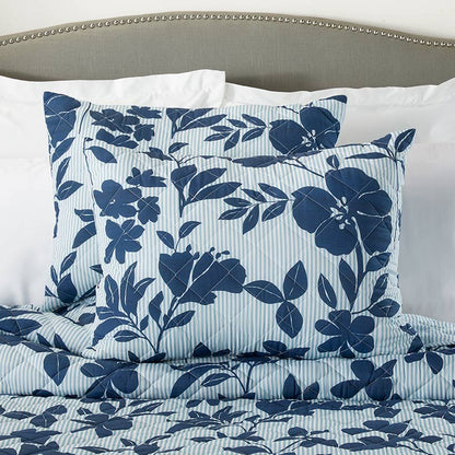 Pinstripe Floral Quilt Ensemble
