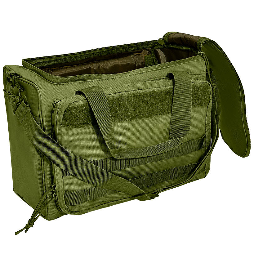 Pistol Range Bag With Zippered Main Compartment and Shoulder Strap