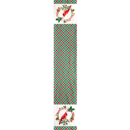Plaid Cardinal Table Runner or Set of 4 Placemats