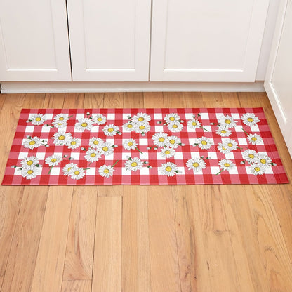 Plaid Daisy Kitchen Comfort Runner Rug