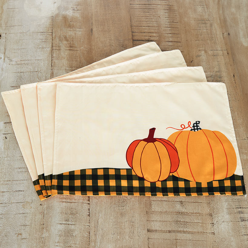 Plaid Harvest Table Runner and Set of 4 Placemats