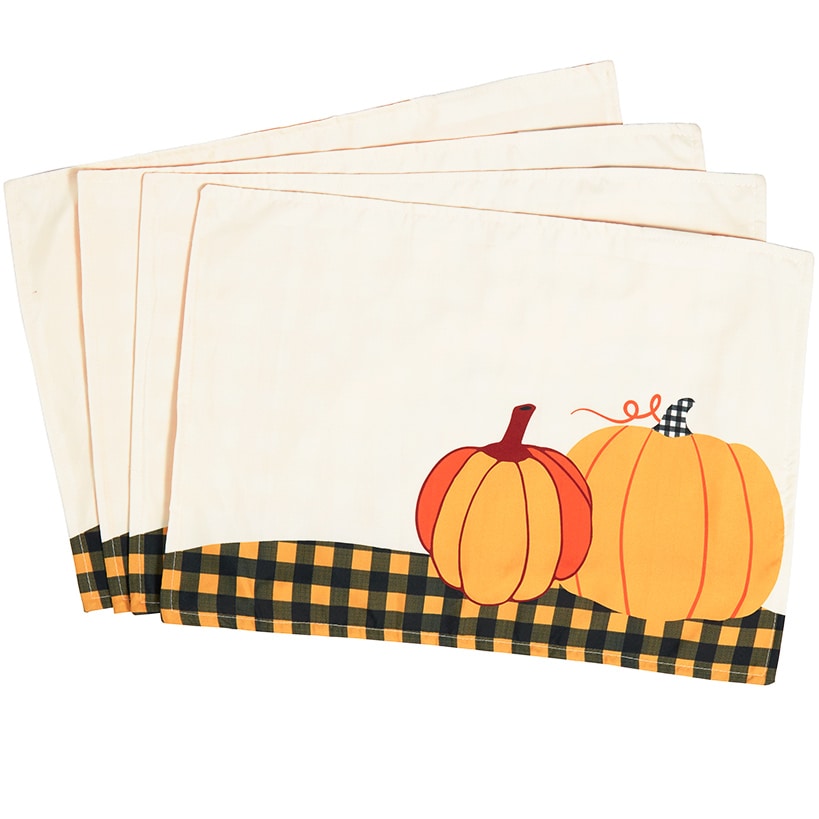 Plaid Harvest Table Runner and Set of 4 Placemats