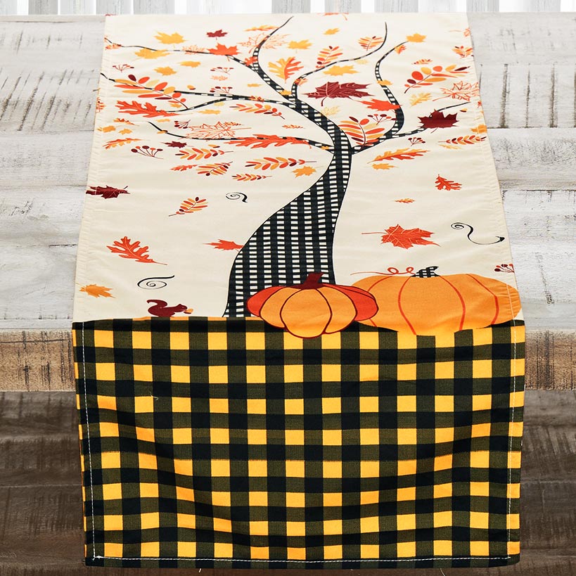 Plaid Harvest Table Runner and Set of 4 Placemats