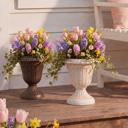 Plastic Urn Planter in Gold or Copper