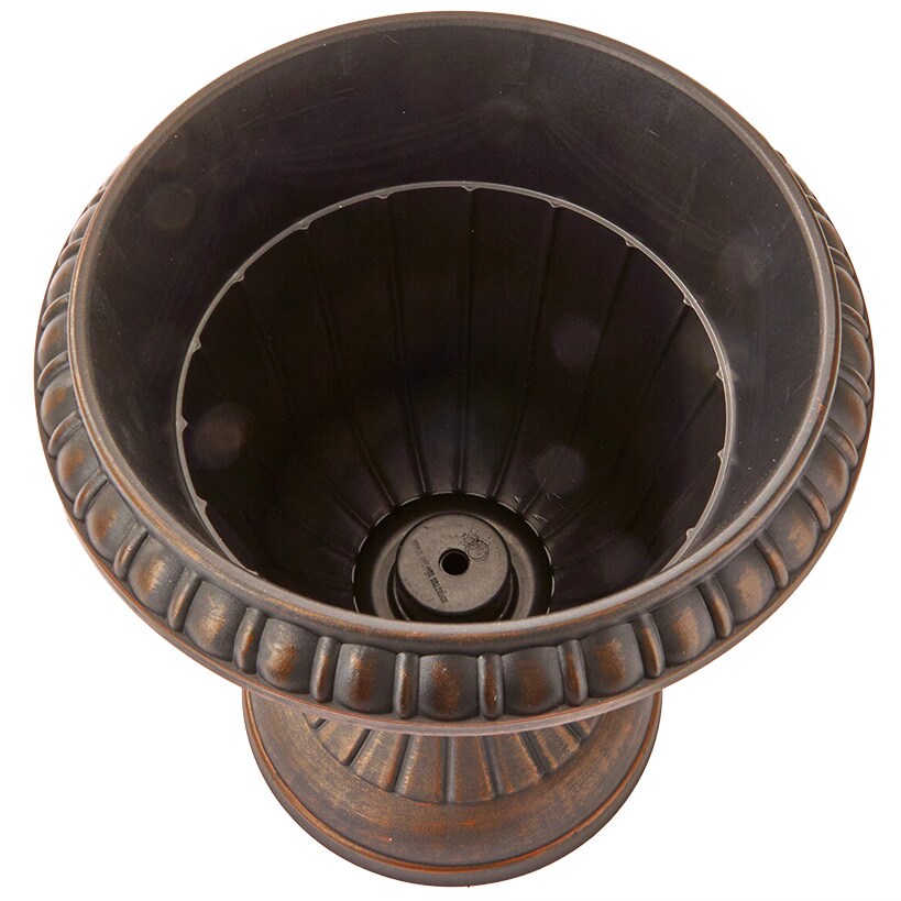 Plastic Urn Planter in White-Gold or Black-Copper#select-color_black/copper