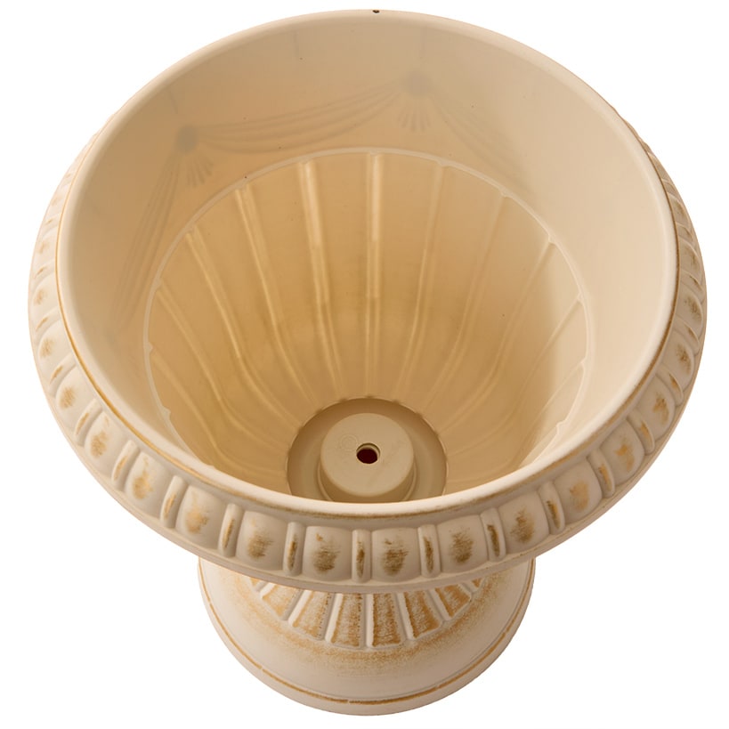 Plastic Urn Planter in White-Gold or Black-Copper#select-color_white/gold