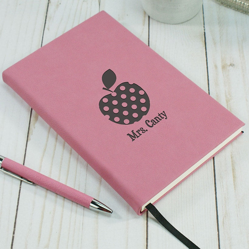 Personalized Polka Dot Apple Journals